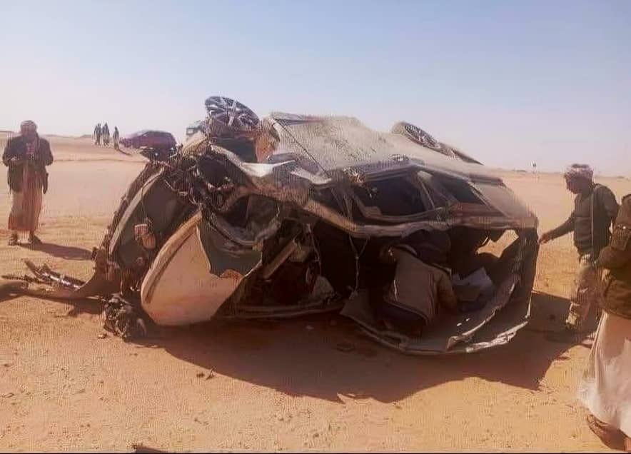 حادث سير يودي بحياة خمسة من محافظة مأرب بعد أداء مناسك العمرة