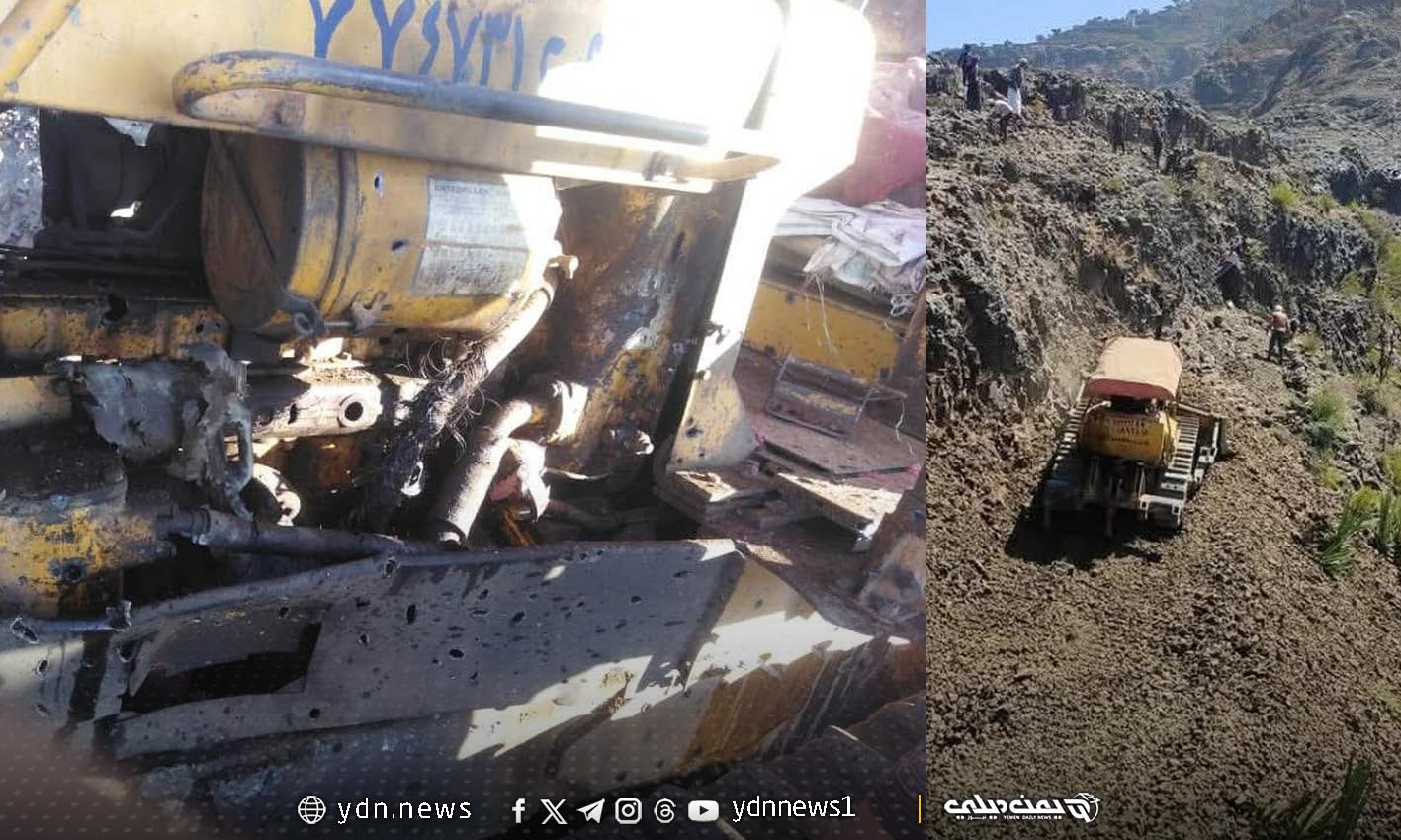 مصادر محلية: جماعة الحوثي تستهدف معدّة شق طريق ريفي جنوب تعز