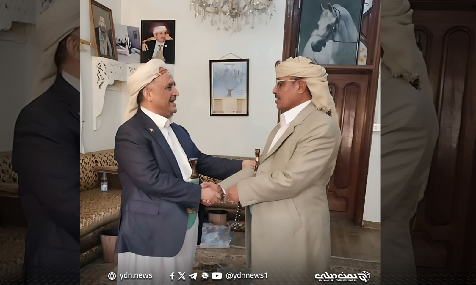 صنعاء.. عضو السياسي الأعلى للحوثيين “السامعي” يلتقي زعيم قبيلة حاشد الشيخ الأحمر